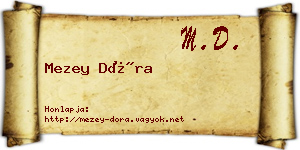 Mezey Dóra névjegykártya