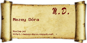 Mezey Dóra névjegykártya